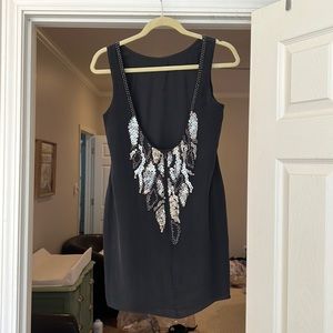 Detailed backless semi formal dress small